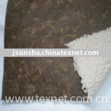 Laminated fur (bonded fur) / Foil print suede bonded fur