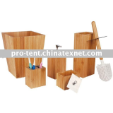 5pc Bamboo Bathroom accessory set