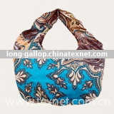 2010 cotton fabric flower tote bag