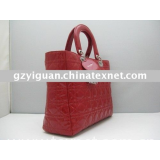 lady's luxury cute patent red leather handbag