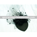 feather fascinator with veiling