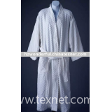 checked cotton terry bathrobe