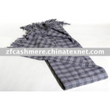 100% cashmere checked blanket