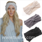 Women Lady Crochet Bow Knot Turban Knitted Head Wrap Hairband Winter Ear Warmer Headband Hair Band Accessories