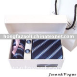 Promotion silk necktie+silk+cufflinks+paper box