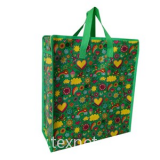 Fashion design metalic printing  woven shopper bag/Factory foldable pp woven  bag