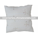 Floral embroidery pillow