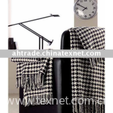 Fringed Houndstooth  Throw Blanket