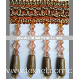 hand-woven "wood" bead  curtain tassel fringe