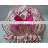 satin shower cap with bowknot