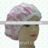 cotton deluxe shower  cap with lace