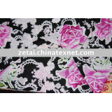 Rayon fabric with large flowers printed
