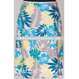 100%cotton sateen A-line printed ladies skirt