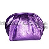 Metallic pu bag,Glossy pu bag,Glossy leather bag,Purple makeup bag,Purple cosmetic bag,Purple toiletry bag,Wrinkle bag,
