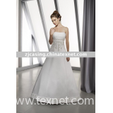 A-Line/Princess Strapless Chapel Train Satin wedding dress for brides 2010 style(WDE0116)