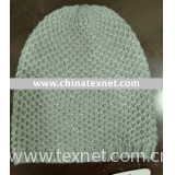 knitted jacquard hat with metallic