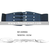 Black four buckle wide elastic belt RF-E09004 (ladies' fashion belt, waist belt ,wide belt)