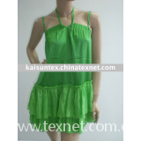 100%silk fashion dress with shoulder straps and halter neckline