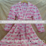printed coral fleece gown