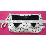 canvas make up bag with bow for decoration