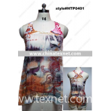 Dress/Transfer printing dress/Fashion Dress/Ladies' Dress/95%P5%SP,Chiffon/Pleat