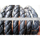 Round 7mm braided leather cord
