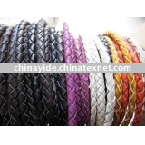 Round 3mm braided leather cord