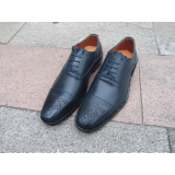 SKP23- Deep Blue Handmade Bespoke Men's Genuine Oxford Shoe