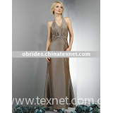 2010 Latest Factory Custom-made Halter Bridesmaid Dress Ankle-length Bridesmaid Taffeta Bridesmaid BD0030
