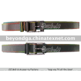 men's jean's diamond leather belt with stitching