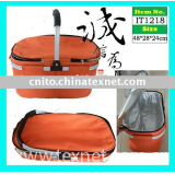 Universal Foldable Insulated Cooler Picnic Tote Hamper Shopping Basket with Thermal Insert