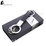 New Arrival Fashion Gold Silver Leather Keychain