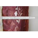 Sell 100% polyester embroidered curtain fabrics at cheap price.