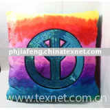 rainbow colour plush  pillow with paillette