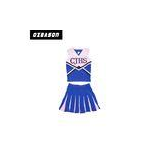 Breathable Blue Cheerleader Pleated Skirt Girls Various Size Wrinkle Resistant