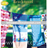 100% cotton reactive printed velour beach towel