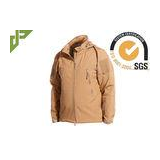 Khaki Military Tactical Jackets Polyester Soft Shell Waterproof for Women / Men
