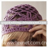 hand crocheted fashion hat/jacquard knitted hat