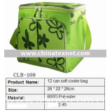 green 600D polyester can solf cooler bag