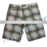mens check shorts, printed shrots, cotton shorts(3R-339S)