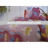 4pc polyester bedding set( printed,  purple -waving plum)