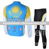 Long sleeve Astana Cycling wear bicycle jersey and long pant