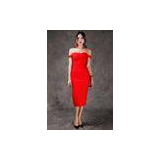 Summer Bodycon Dresses Red , Mid Length Bodycon Dresses A - Line