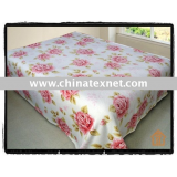 Coral  Fleece Blanket(floral rotary print)