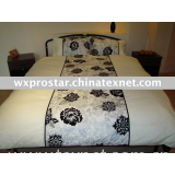 bedding set upholstery flocked and printed fabric