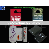 Assorted plastic hang tag / label