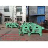 Textile waste recycling machine with two rollers