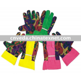Knit Gardening Working Cotton Leather Canvas Gloves DNO-G001