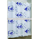 fish printed shower curtain