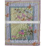 JLD08009---hand-quilted quilt with embroidered appliques